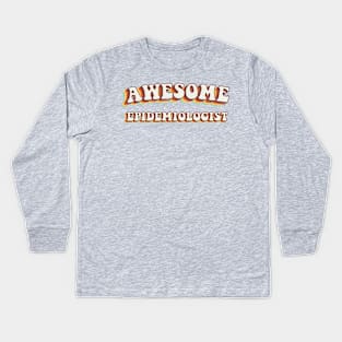 Awesome Epidemiologist - Groovy Retro 70s Style Kids Long Sleeve T-Shirt